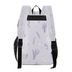 Clear PVC Floral Backpack Transparent School Bag with Mesh Pockets Custom Logo Bookbag for Girls Travel - Product Image 3