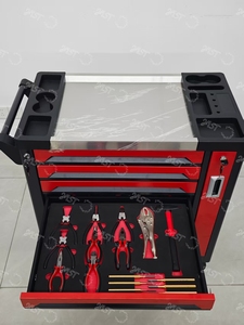 Ce Thực Tế Xe Đẩy Với 258Pcs 7 Ngăn Kéo Và 1 Side Ngăn Kéo Công Cụ Tủ 6 Khay Màu Đỏ Chuyên Nghiệp Cơ Khí Công Cụ Thiết Lập Crv Ổ Cắm - Product Image 3