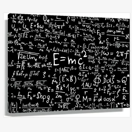 Famous Formula Physics Poster Art Education Wall Art Learning Painting Black White Canvas Prints Picture