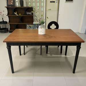 モダンミニマリストダイニングテーブルセット 長方形木製天板 無垢材脚 ライトラグジュアリー ホーム家具 アパートダイニングルーム用 - Product Image 2