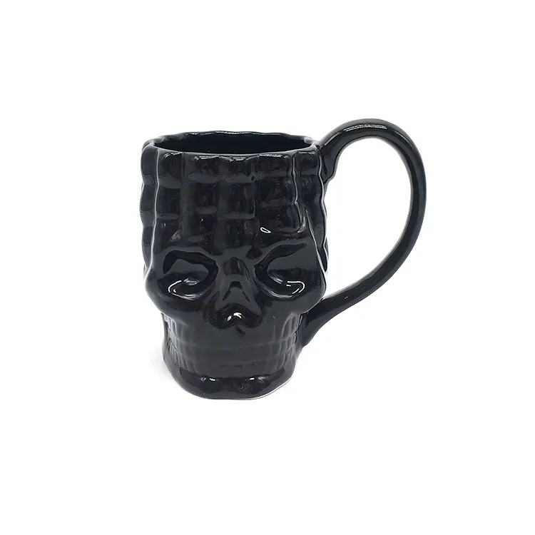 Taza de café de cerámica café diseño de calavera té Cabilock taza de leche taza de agua negro 