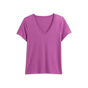 Camiseta con Cuello en V Capsule Core para Mujer, Diseño Neutral, Algodón Sólido, Manga Corta, Logotipo Minimalista, Casual, Secado Rápido, Ecológica - Product Image 1