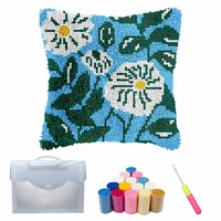 Kit de crochet de loquet de point de croix pré-imprimé de belles fleurs pour adultes