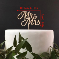 1 Stück Goldener 'Mr & Mrs' Hochzeitstorten-Topper aus Holz für Valentinstag und Hochzeitsdekorationen