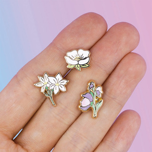 Ventas al por mayor de flores personalizadas solapa esmalte Hijab alfileres magnéticos broche de boda mujer para rosas - Product Image 2