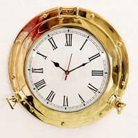 Jam Dinding Digital Porthole Atomic Solid Brass 4 Inch Quartz Single Face Multi-piece Set Bertenaga Baterai Dekorasi Pantai Ruang Tamu