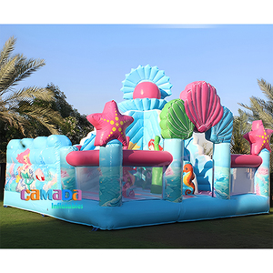 Modèle 3D Combo Château gonflable géant Perle de l'océan, Château de saut pour enfants sirène avec toboggan - Product Image 5
