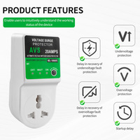 Protecteur de tension Apex AVS 20A 180-260V avec affichage numérique en cuivre, tension réglable, protection de climatiseur 3000W