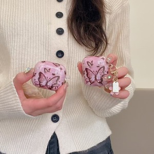 Aplicable a <span class=keywords><strong>Airpods1</strong></span>/2 3 Pro Pro2 4 Auriculares Bluetooth Estuche protector mariposa Rosa IMD con colgante Nuevo estuche para AirPods - Product Image 3