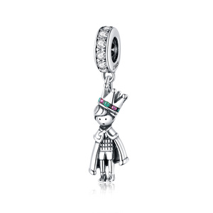 Bracelet original en argent Sterling 925 pour femmes, pendentif jolie petite princesse <span class=keywords><strong>Prince</strong></span>, bijoux d'origine ou de collier, nouvelle collection - Product Image 3