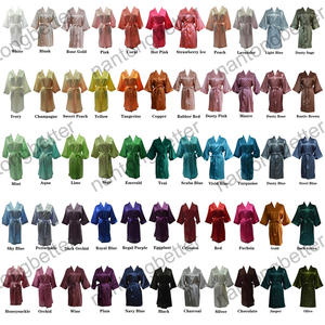 <span class=keywords><strong>Robe</strong></span> de mariée en Satin de soie, 55 couleurs, blanc, couleur unie, Kimono, <span class=keywords><strong>Robe</strong></span> du matin, mariage - Product Image 6