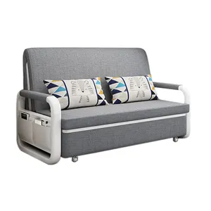 Dormir de cadeira dobrável de madeira, sofá de madeira moderno multifuncional divan