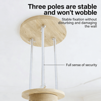 Estructura de Escalada para Gatos de Madera Maciza Ajustable, Columna Engrosada con Montaje por Tensión, Compatible con Techos de 2.2 a 2.8 Metros, Ahorro de Espacio Interior para Mascotas