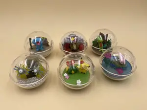 Figura de Halloween em miniatura para Pokémon Pikaciu, ornamento de bola de elfo de cristal, conjunto com 6 peças, imagem em promoção