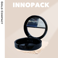 Noir Compact Poudre Conteneur Blush Ombrage Poudre Surligneur Maquillage Compact Cas Cosmétique PS Poudre Libre