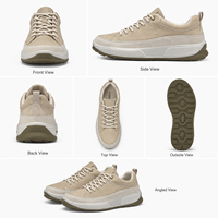 Chaussures décontractées pour hommes en cuir de vachette avec logo personnalisé, semelle intermédiaire épaisse et amortie, semelle extérieure en caoutchouc antidérapante, OEM ODM