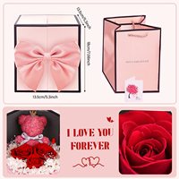 Nieuwe Ideeën 2024 Valentijnsdag Modieuze Exquise Katoenen Eeuwige Rozen Schattige Beer Ketting Cadeaus Vrouwen Meisjes Trending