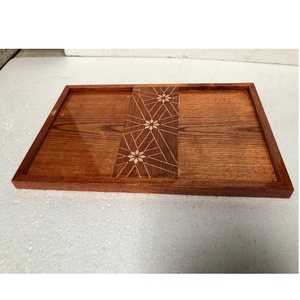 Plateau de service rectangulaire en bois d'acacia de qualité supérieure avec poignées, idéal pour le café, les repas et la décoration intérieure - Product Image 4