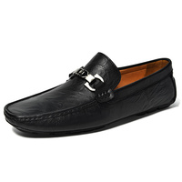 Mocassins pour hommes en cuir véritable, chaussures décontractées à enfiler, chaussures de conduite, marque de luxe italienne, mocassins de créateur tendance pour homme