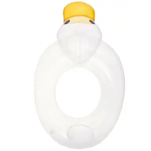 Ponto inflável pato transparente engrossado infantil líquido vermelho bebê axila assento nadar anel