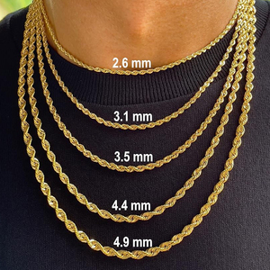 Seilkette für Schmuckherstellung mehrschichtige Halskette Edelstahl Statement kubanische Verbindung goldene Seilkette Herren Halskettenkette - Product Image 1