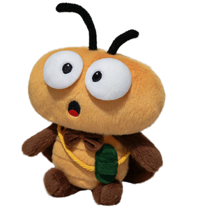 Peluche personalizzato a forma di insetto con occhi mobili, adorabile peluche a forma di insetto sorpreso con fiocco e borsa per decorazioni originali della stanza - Product Image 1