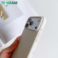 Coque de téléphone en silicone liquide de couleur unie pastel, design tendance, pour iPhone 18 Pro Max, antichoc, coques de téléphone portables en gros pour femmes et filles