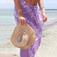 Paréo de plage de haute qualité à imprimé polynésien fabriqué sur mesure en voile de rayonne 100% viscose