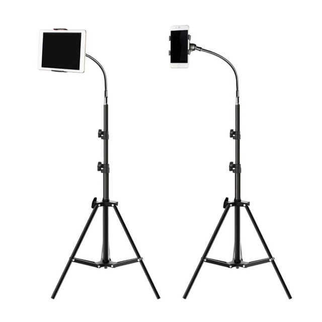 Adjustable 1.6M Long Arm Stand Mobilephone Tripod Floor Stand for iPad Cellphone to Live Record