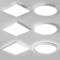 Plafonnier LED Moderne Rond/Carré 24W 36W 48W 64W, Lampe Panneau Nordique 3 CCT à Montage en Surface avec Éclairage Latéral