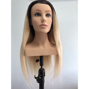 Cabeza <span class=keywords><strong>de</strong></span> Maniquí Europea con Color Degradado para Peluquería, Cabeza <span class=keywords><strong>de</strong></span> Entrenamiento <span class=keywords><strong>de</strong></span> Estilo Liso con Hombro para Corte <span class=keywords><strong>de</strong></span> Cabello y Trenzado - Product Image 2