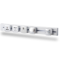Système de piste d'alimentation pour bureau et maison, 1 sortie électrique avec multi-prise amovible avec batterie et adaptateur usb