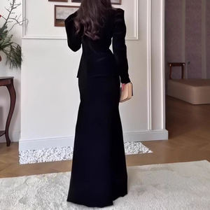 Conjunto <span class=keywords><strong>de</strong></span> Vestido Largo con Cuello en V y Botones, Estilo Europeo, para <span class=keywords><strong>Mujer</strong></span>, Nueva Colección <span class=keywords><strong>de</strong></span> Otoño, Tallas S-2XL, Venta al Por Mayor - Product Image 6