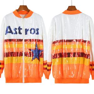 22 couleurs, maillot de football de l'équipe de jour de match, sequins Astros, hauts, maillot rétro, t-shirts à sequins pour femmes - Product Image 4