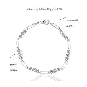 Pulsera de Moda Hip Hop con Perlas de Imitación y Moissanita de Corte Brillante, Engaste de Garra, Certificada para Uso Unisex en Fiestas - Product Image 6