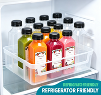 Botellas de Plástico Reutilizables para Jugos con Tapas, Envases Desechables para Bebidas, para Jugos, Smoothies, Leche y Bebidas