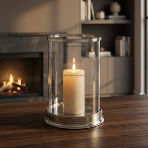Portavelas de Vidrio Estilo Linterna, Decoración Navideña para el Hogar, Resistente al Calor, Ecológico, para Sala de Estar, Mesa de Comedor - Product Image 2