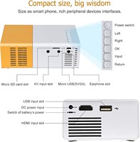 Mini projecteur de poche 1080P, 100 lumens ANSI LCD LED portable, 1500:1 pour cinéma maison intérieur extérieur