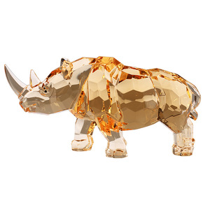 Ornement géométrique en acrylique en forme de rhinocéros, décor lumineux pour la maison et le bureau, décoration d'étagère, cadeau de déménagement - Product Image 5