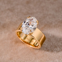 IGI-Zertifizierter 14K Massivgold Brillantschliff Labor-Diamant Vintage Breiter Ring Unisex 6,5-7g OEM ODM Maßgefertigter Schmuck