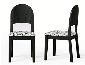 Sedia da Pranzo D5165 <span class=keywords><strong>in</strong></span> <span class=keywords><strong>Legno</strong></span> Massello Ecologico e Impermeabile, Design Moderno (Bianco e Nero) - Product Image 1