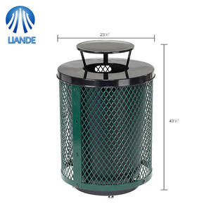 ถังขยะโลหะแบบขยายได้สำหรับกลางแจ้ง พร้อมฝาปิดกันฝน ขนาด 36 แกลลอน ถังรีไซเคิล ทนทาน กันน้ำ เหมาะสำหรับใช้ในโรงเรียนและสวนสาธารณะ - Product Image 6