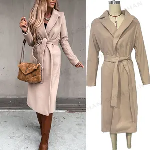 OEM Custom Design Mantel für Frauen Lange Winter Lady Trench Abrigo Para Mujer Largo Manteau Gießen Femme Hiver Grande Taille De Veste