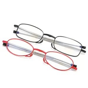 2020 new arrivals metal anti-blue light folding presbyopic glasses retractable foldable temple reading glasses men women
