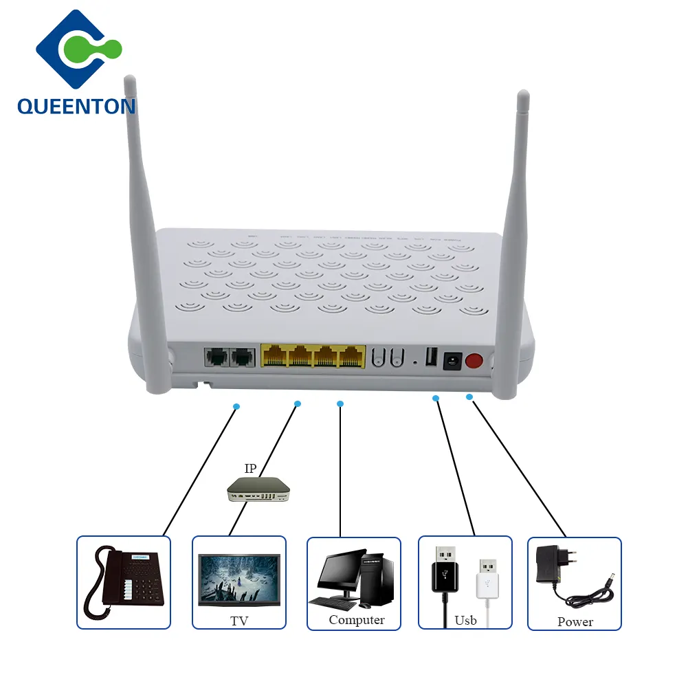 Port tunggal kualitas bagus, tidak Router WIFI FTTH ONU F660V5.2 5dbi 1GE + WIFI Gpon Terminal serat