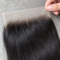 Penjualan Terlaris Tresli Hair Closure Yaki Straight Human Virgin Hair Lace Closure 4x4 5x5 6x6 7x7 HD Transparent Lace Closure Frontal