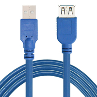 Cable de Extensión USB 3.0 DFX con Blindaje de PVC, 1m, Azul, Macho a Hembra, 5Gbps, para Smart TV, Laptop, PC, Memoria USB, Cámara Web