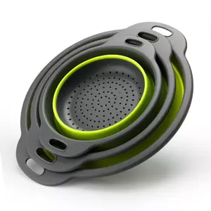 厨房小工具烹饪工具多功能可折叠硅胶厨房水槽排水篮漏勺套装