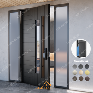 Puerta blindada anticondensación estándar americana <span class=keywords><strong>con</strong></span> puerta <span class=keywords><strong>de</strong></span> casa <span class=keywords><strong>de</strong></span> aluminio blindada <span class=keywords><strong>de</strong></span> vidrio externo <span class=keywords><strong>con</strong></span> sistema <span class=keywords><strong>de</strong></span> bloqueo multipunto - Product Image 6