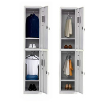 Casier de rangement métallique à 2 portes, simple rangée, pour salle du personnel, mobilier commercial, fourniture d'usine